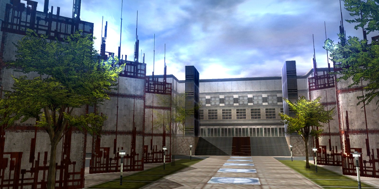 A campus courtyard in daylight